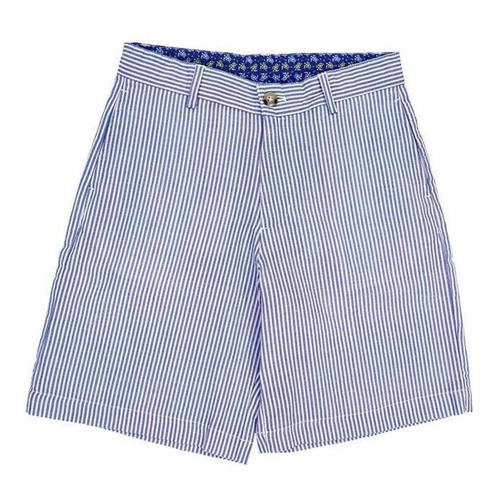 J Bailey Boys Pete Short Blue Stripe Seersucker