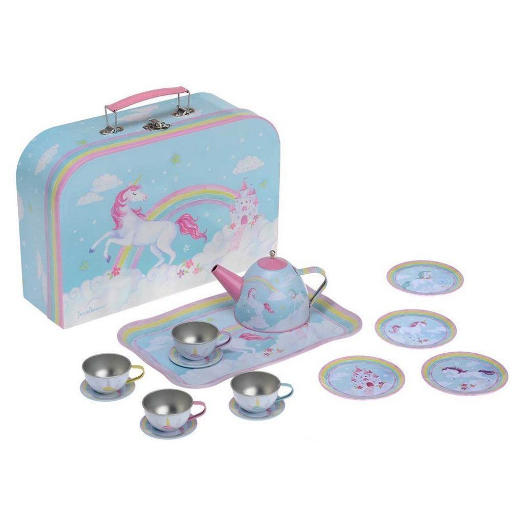 unicorn tin tea set