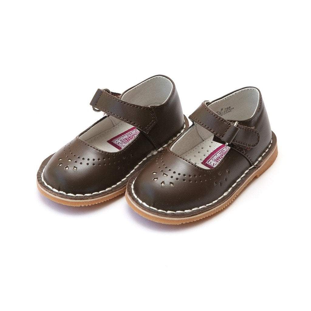 L'Amour Girls Toddler or Kids Classic Brown Leather Mary Jane Shoe ...