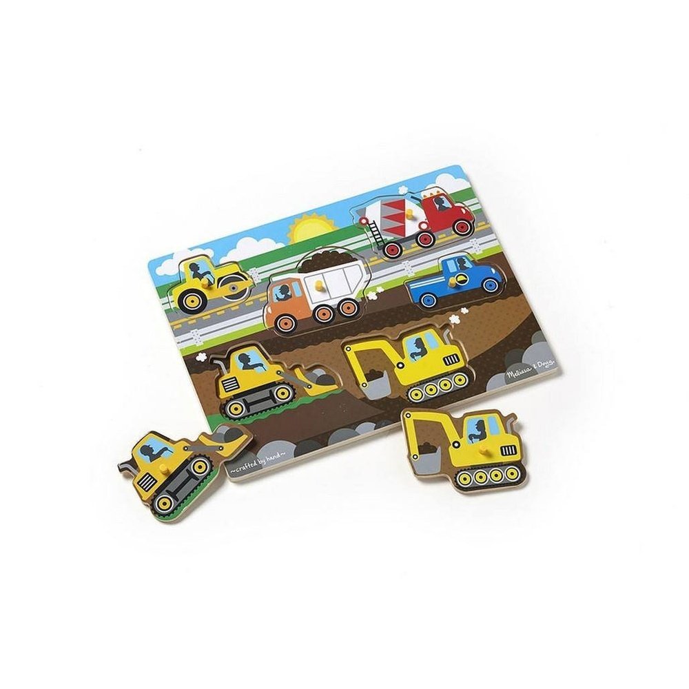 Melissa & Doug Construction Site Peg Puzzle - Babysupermarket