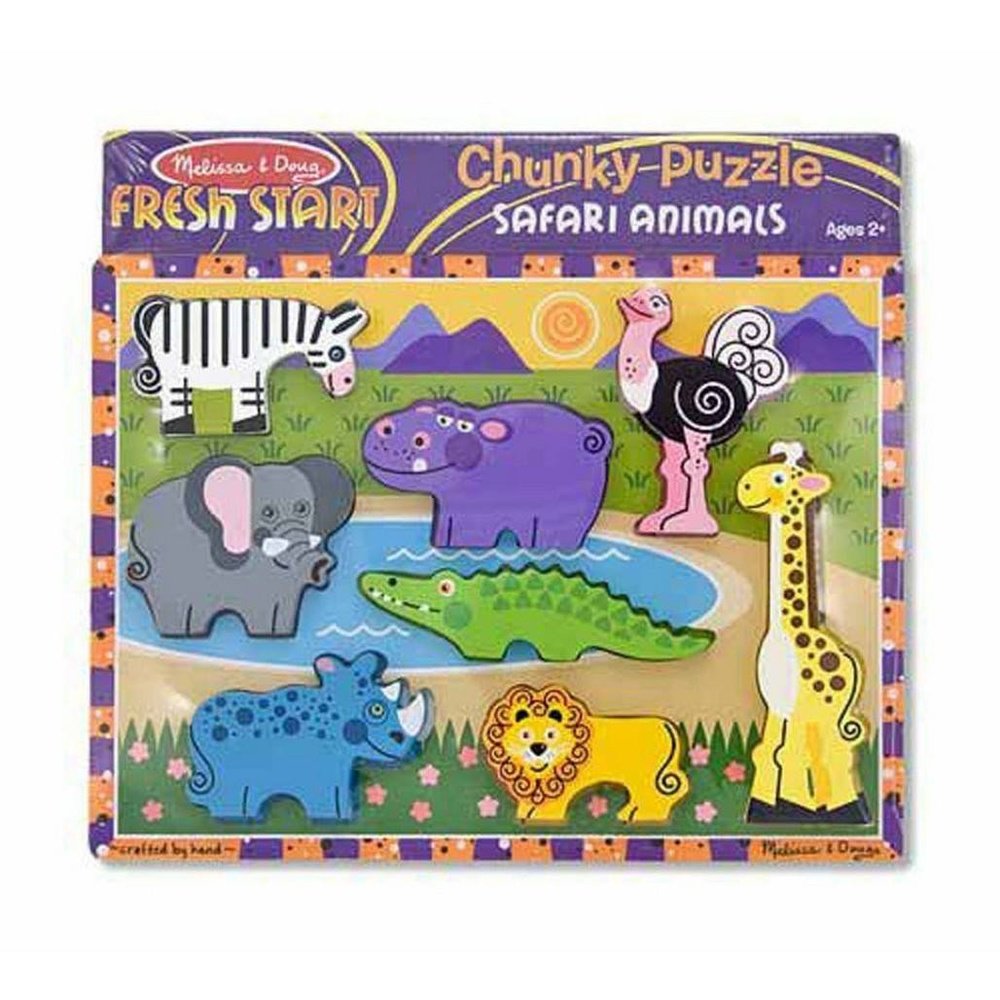 Melissa & Doug Safari Animals Wooden Chunky Puzzle