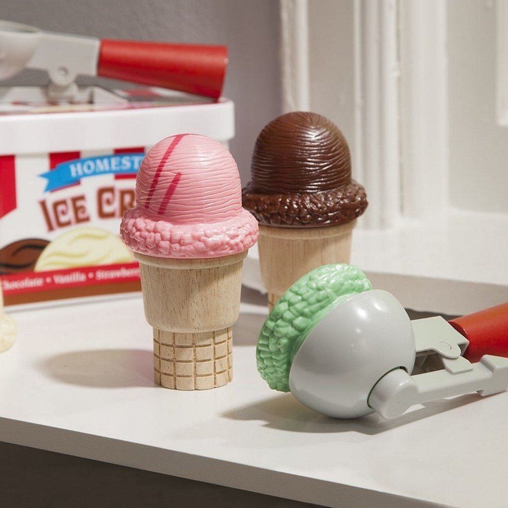 Melissa And Doug Scoop And Stack Ice Cream Cone Wooden Play Food