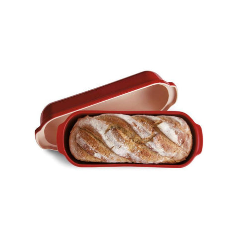 Emile Henry Made In France Bread Loaf Baker, 9.4 x 5, Burgundy