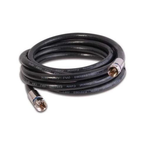 Câble coaxial 25pi RG-6 Noir M/M