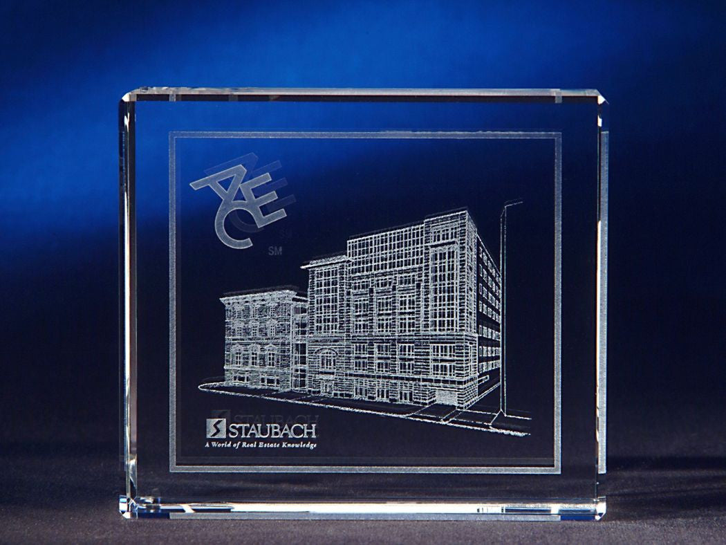 Thin Cut Rectangle Crystal Award - Thankfully Yours