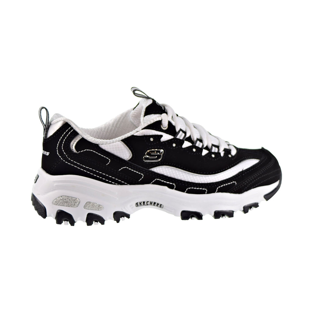 black and white skechers memory foam