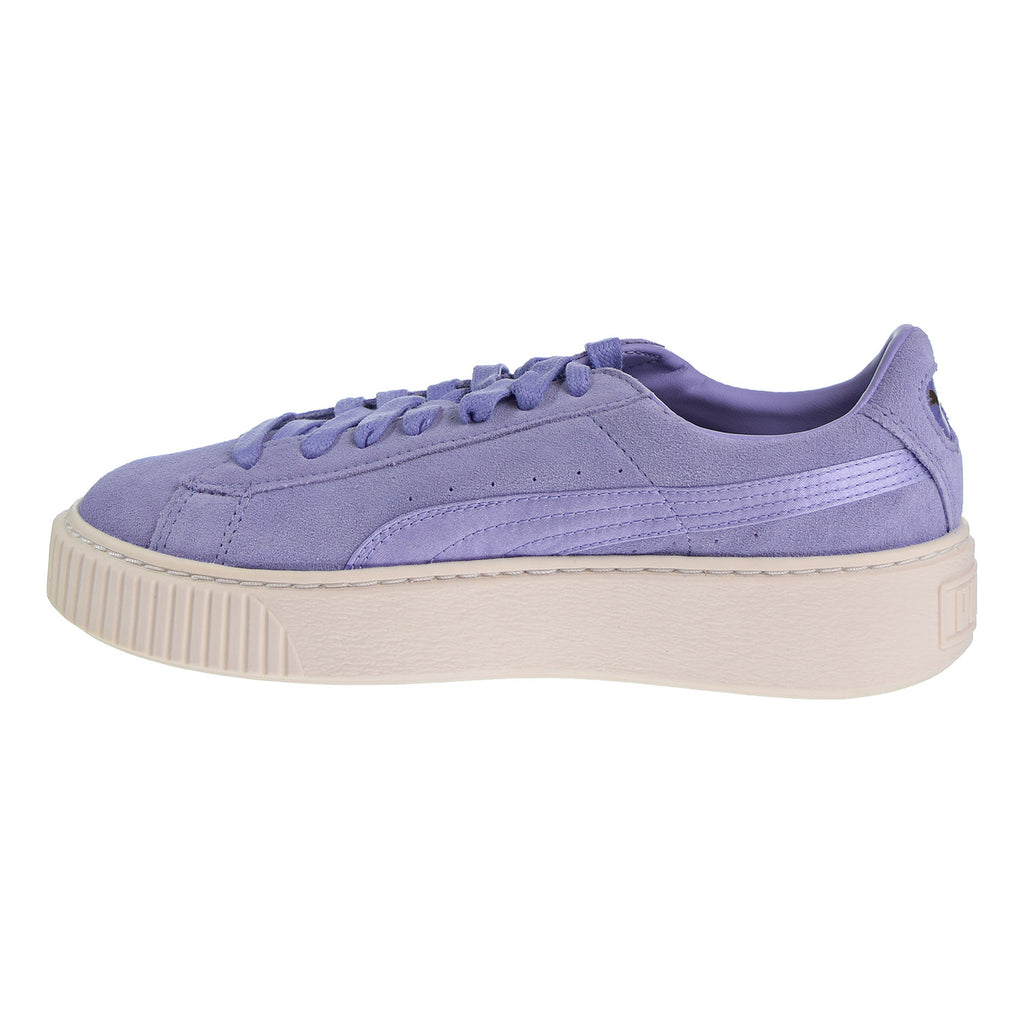 puma suede platform mono satin lavender shoes