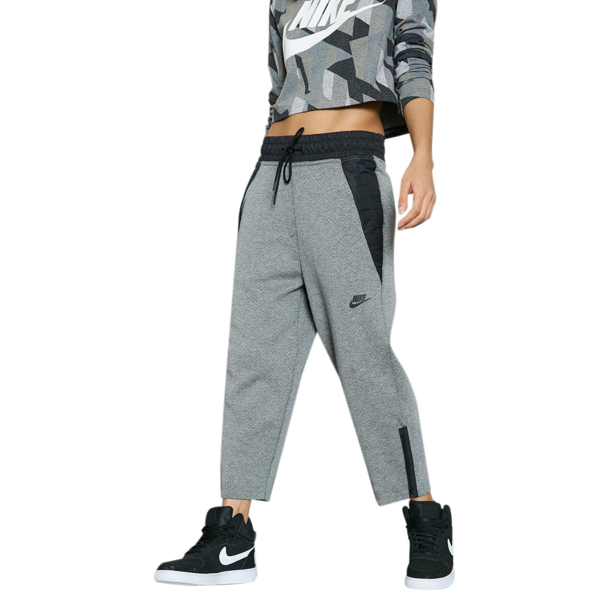 Me Komkommer kort Nike Sportswear Tech Fleece Women's Crop Pants Carbon Heather-Black