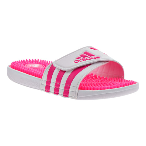 girls pink adidas slides