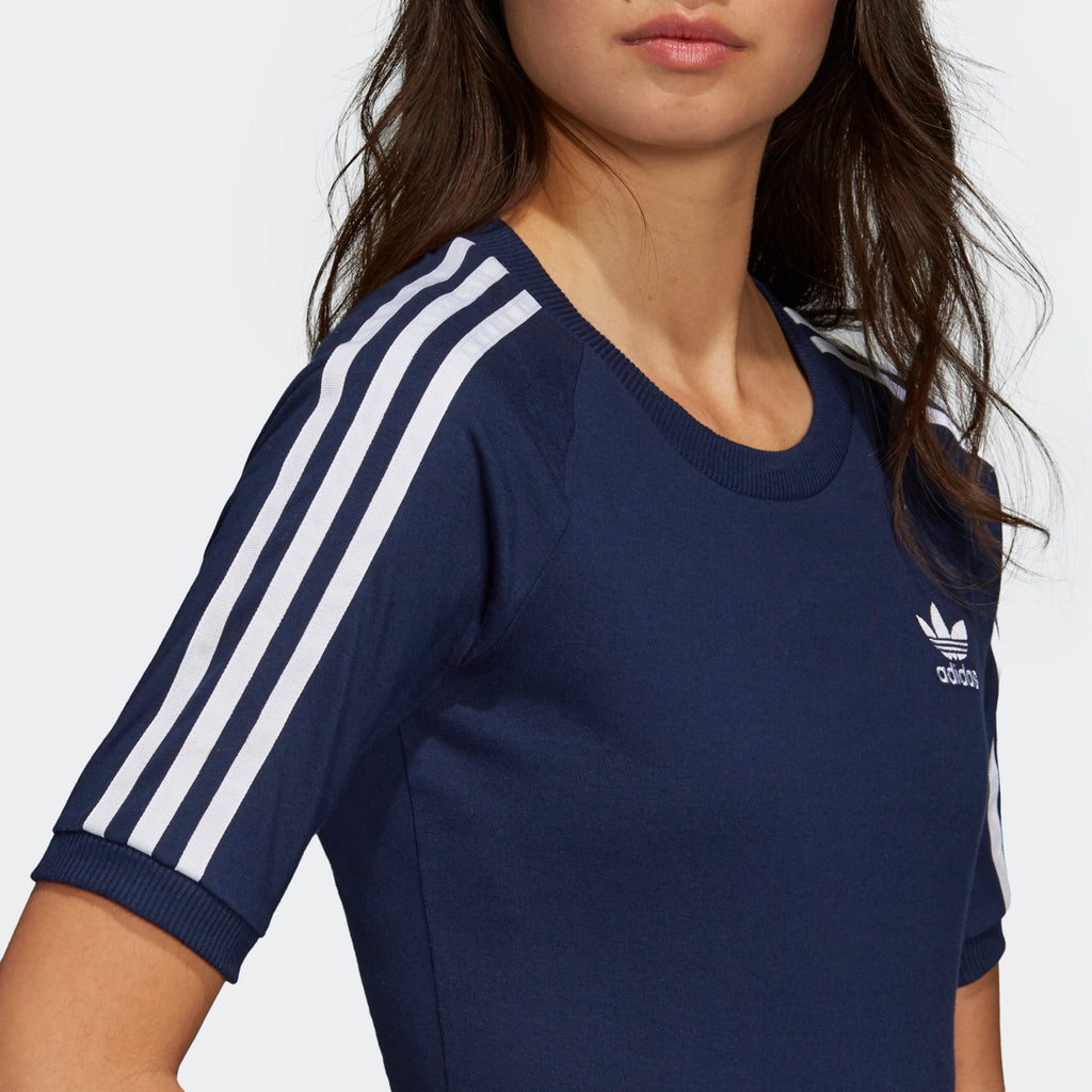 adidas 3 stripe dress navy