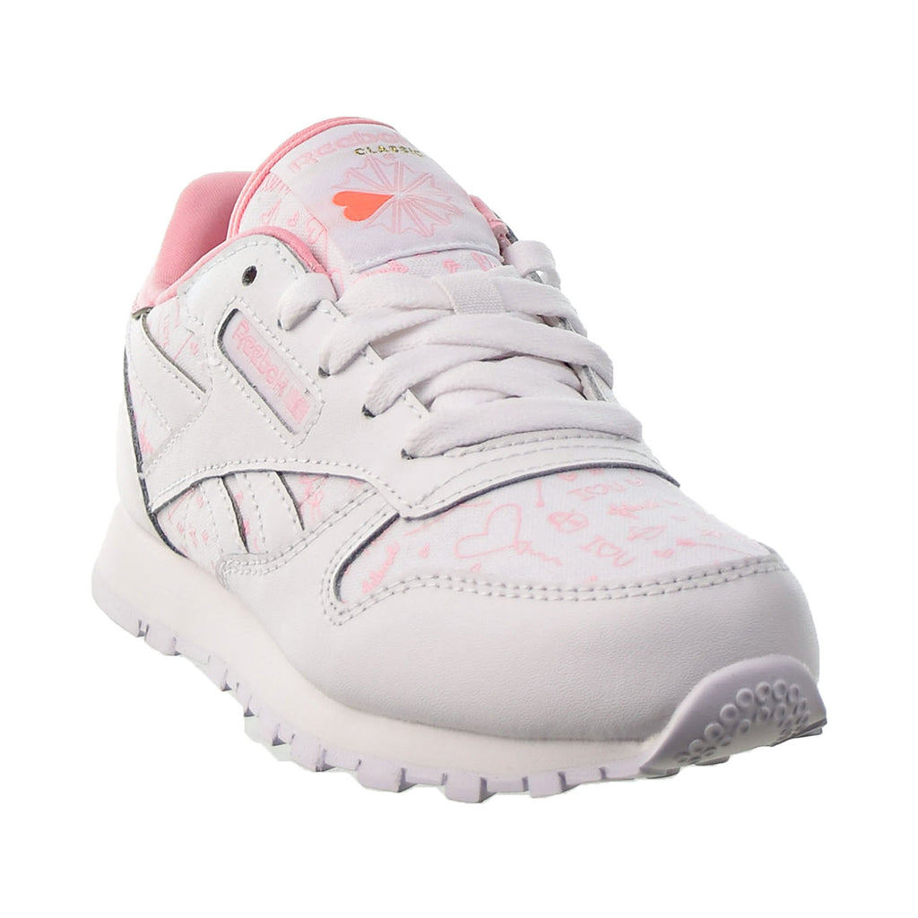 Reebok Classic Leather Little Kids' Shoes White-Pink Glow-Twisted