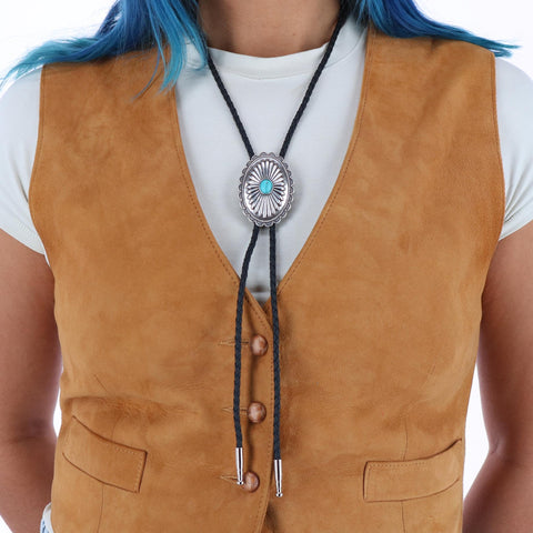 M&F Western Products Turquoise Concho Western Bolo Tie