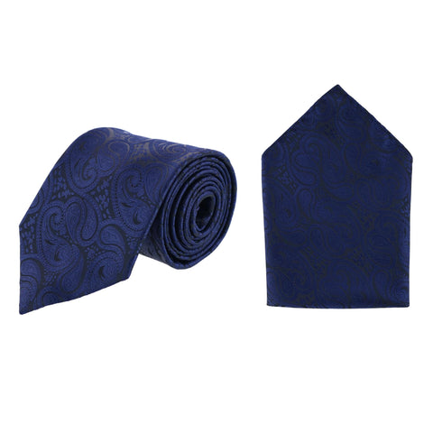 CTM® Men's Paisley Print Tie and Pocket Square