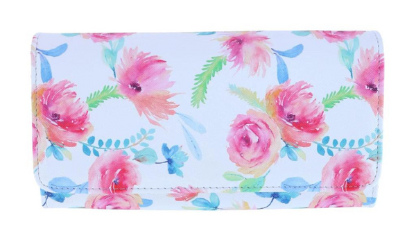 Buxton Women's Watercolor Garden Printed Vegan Leather Bianca Wallet