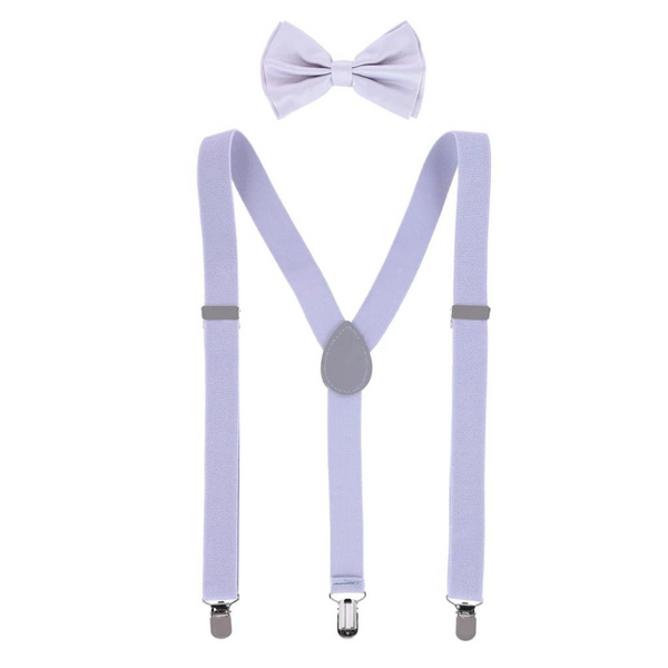 Purple suspenders and bow tie set