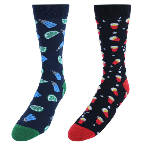CTM® Men's Novelty Crew Length Socks (2 Pair Pack)