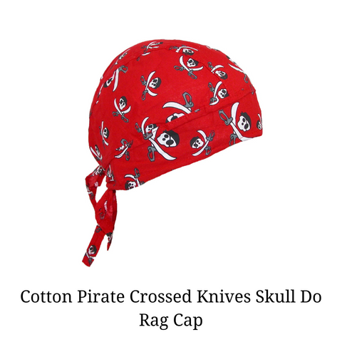 Cotton Pirate Crossed Knives Skull Do Rag Cap