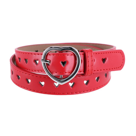 Girls Love Heart Punched Hole Belt