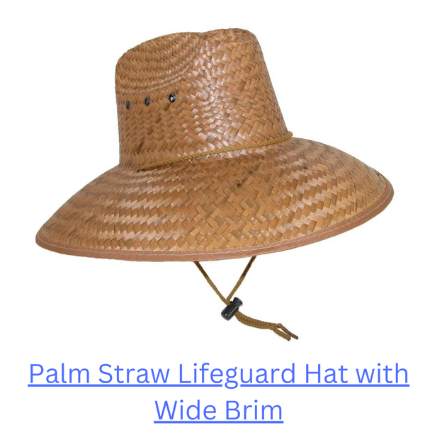 Palm Straw Lifeguard Hat with Wide Brim
