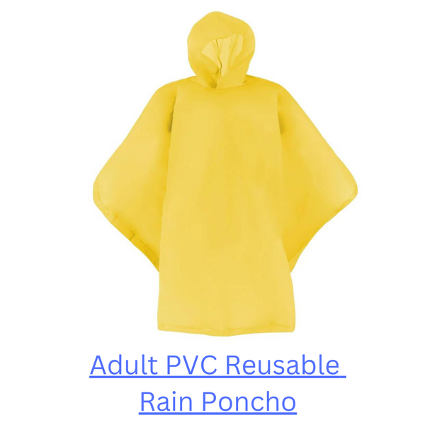 Adult PVC Reusable Rain Poncho