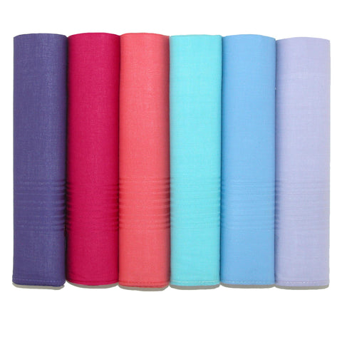 Umo Lorenzo Men's Cotton Bright Multi-Color Dress Handkerchief Set (Pack of 6)