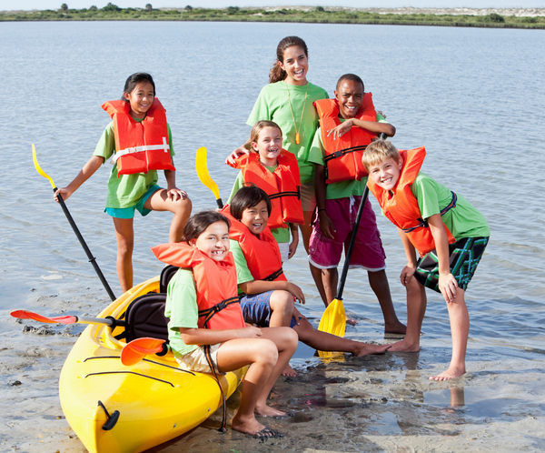 Campers canoeing