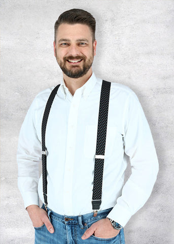 Man wearing suspenders