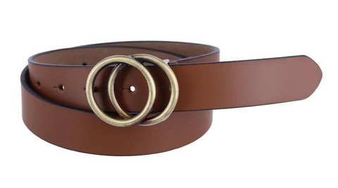 Gloria Vanderbilt Women's Double Circle Buckle Slim Belt