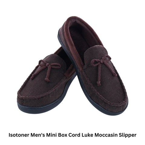 Isotoner Men's Mini Box Cord Luke Moccasin Slipper