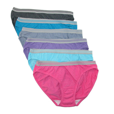 Fruit of the Loom Women's 6-Pack Heather Brief Panties