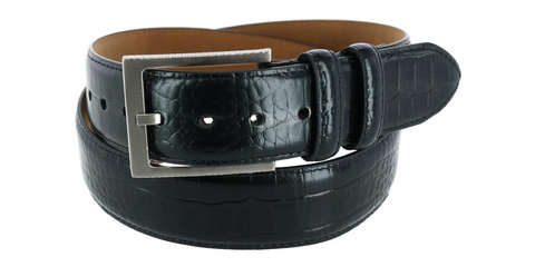 Greg Norman Men's Croco Print Leather Belt