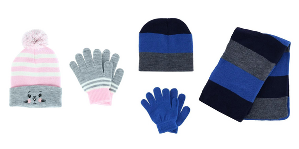 Kid's hat, glove, and scarf sets