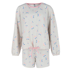 PJ Couture Women&#039;s Plus Size Stars Long Sleeve Short Set
