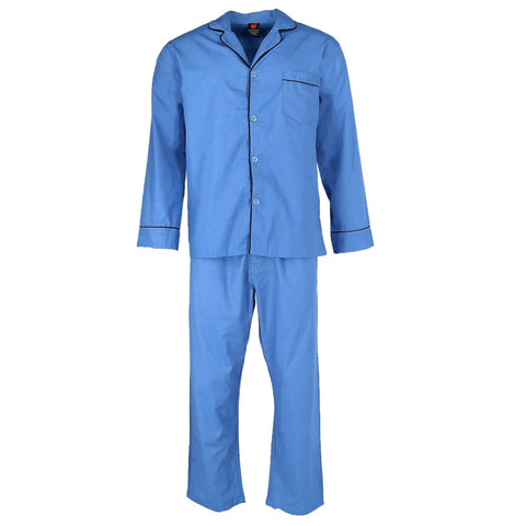 Hanes Men's Broadcloth Long Sleeve Pajama Set
