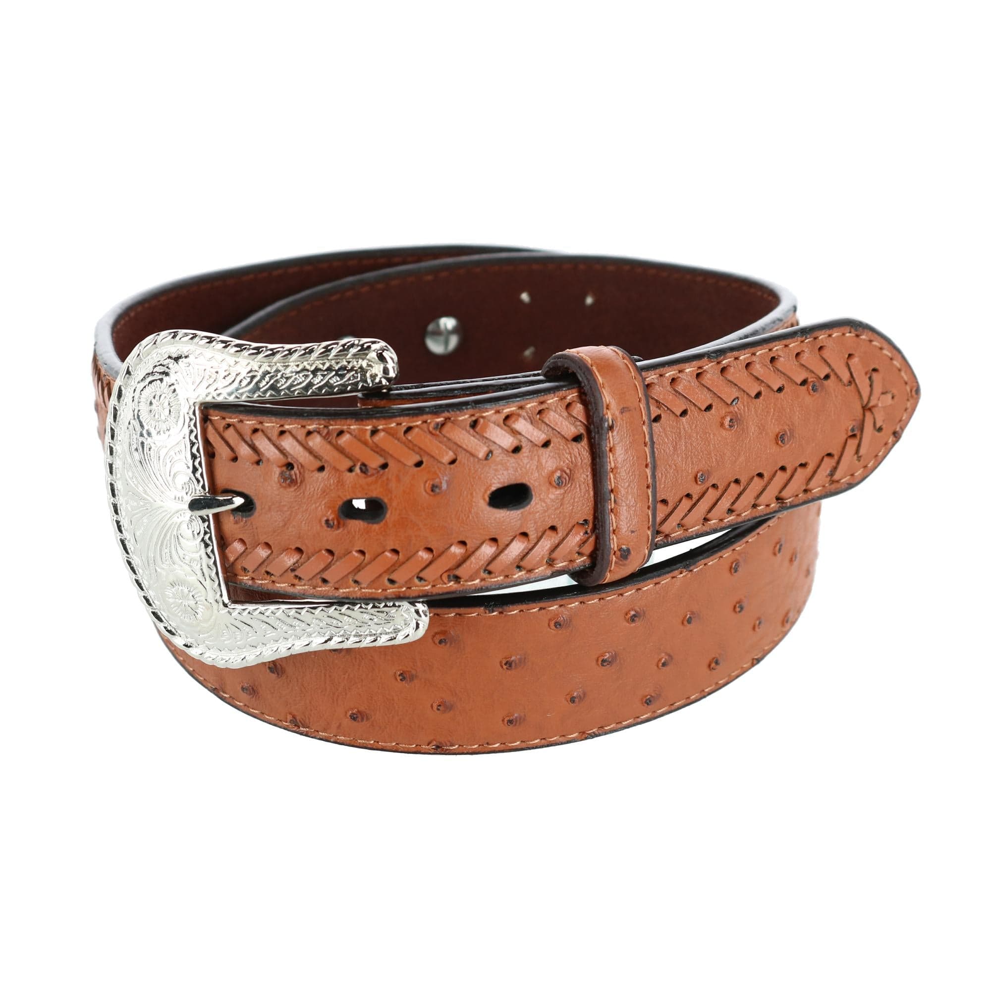 Men's Western Ostrich Embossed with Accents Belt by Rogers-Whitley ...