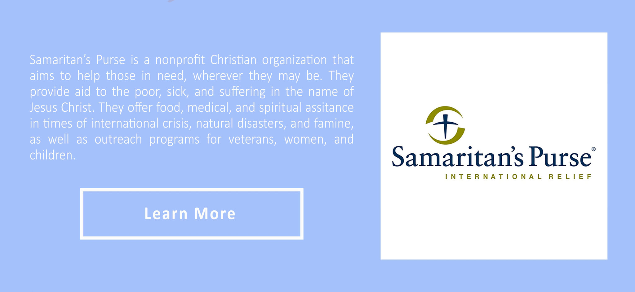 Samaritan's purse logo and descripion