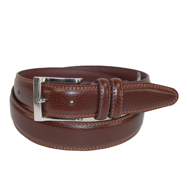 Men's Big & Tall Pebble Grain with Feather Edge Dress Belt by Aquarius ...