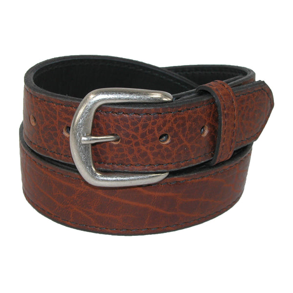 Men's Big & Tall Bison Leather Belt with Removable Buckle by Boston ...