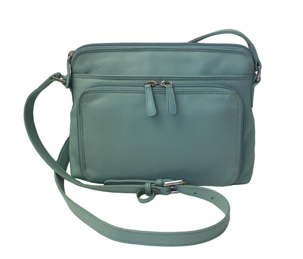 Women&#39;s Leather Shoulder Bag Purse with Side Organizer by CTM | Shoulder Bags at www.bagssaleusa.com