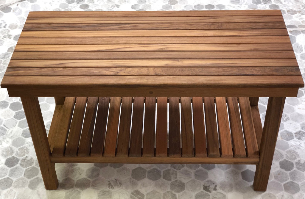 wood spa bench