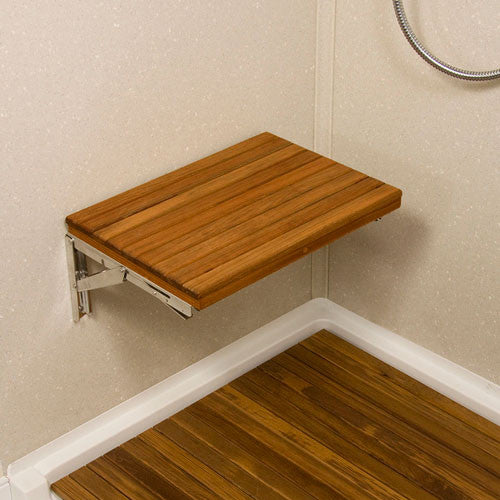 17 Wide Teak Wall Mount Fold Down Teak Shower Bench Seat Teakworks4u   TBF 17W 1024x1024 