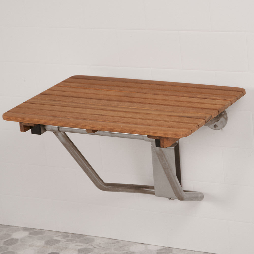 24" Wide Teak ADA Wall Mount Shower Seat Teakworks4u