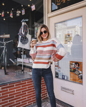 Multicolor striped autumn and winter sweater