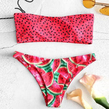 Bandeau  Push Up Swimsuit Cactus Print Micro Bikini - Fab Getup Shop