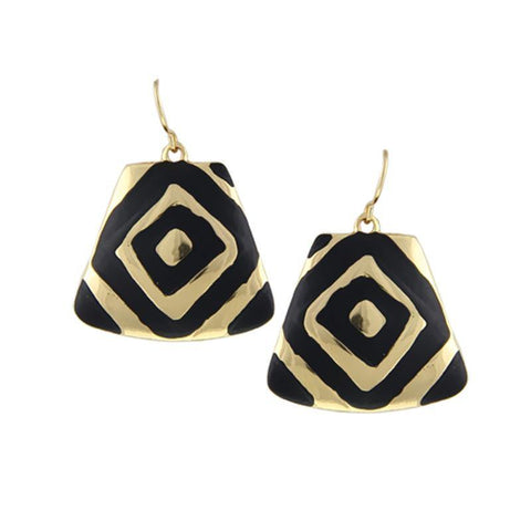 Luxury Fashion Gold/Silver Plated New Women Accessories Black Enamel Statement Drop Earrings Rock Jewelry D34049 - Fab Getup Shop