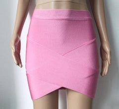 Women Hot Short Elastic Rayon Bandage Skirt Mini Sexy Slim Tight Pencil Night Club Party Candy 10 Colors  HL135-2 - Fab Getup Shop