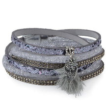 Rhinestone Feather Wide Multilayer Leather Bracelet Magnetic Tassel Bracelet Women Wrap Charm Boho Bohemian Bracelets Bangle Men - Fab Getup Shop