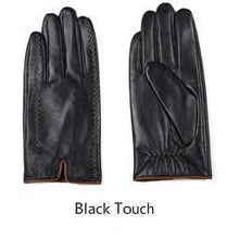 Gours Winter Men's Genuine Leather Gloves  New Brand Touch Screen Gloves Fashion Warm Black Gloves Goatskin Mittens GSM012 - Fab Getup Shop