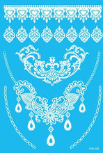 White Temporary Flash Tattoo Inspired Sticker Henna Lace Ink Fashion Body Art Water Transfer Face Body Painting Decals Stickers - Fab Getup Shop