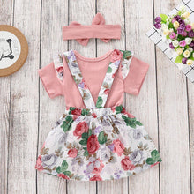 Toddler Baby Girl Clothes Summer Pink Tops Romper Floral Skirt Outfits Set Clothes - Fab Getup Shop